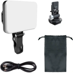 Portable Bi-Color Led Clip-On Fill Light Panel, Rechargeable Pocket Video Lighting Kit With Dual Mount Brackets