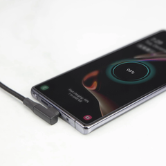 Right-Angle Braided Usb-C To Usb-C Fast Charging & Data Sync Cord, Low-Strain Elbow Connector Cable For Mobile Tablets And Smartphones