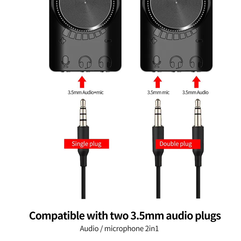 Virtual 7.1 Surround Usb External Gaming Sound Card Adapter, Multi-Jack Plug-And-Play 3.5Mm Audio Converter For Desktop And Notebook Computers