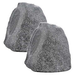 Dual All-Weather Landscape Rock Bluetooth Speaker Set, Wireless Outdoor Stereo Audio Pair With Active-Passive Channel Layout