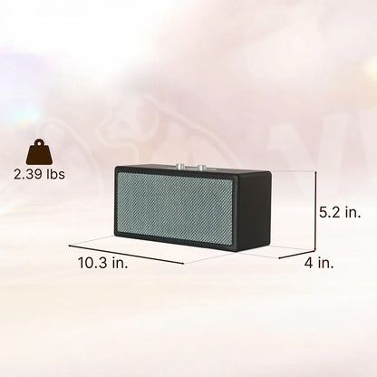 Vintage Rectangular Multi-Function Wireless Audio Speaker, Tabletop Retro Bluetooth Sound Box With Multiple Playback Modes And Mic Input