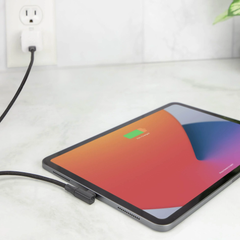Right-Angle Braided Usb-C To Usb-C Fast Charging & Data Sync Cord, Low-Strain Elbow Connector Cable For Mobile Tablets And Smartphones