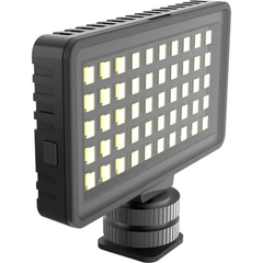 Three-Step Dimmable 50 Led On-Camera Video Fill Light, Rechargeable Portable Lighting Panel With Universal Cold Shoe Bracket