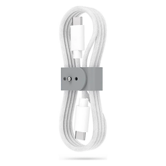 1 Meter Knit Fabric Usb-C To Usb-C Pd Fast Charging Cord, Eco-Friendly Data Cable With Built-In Storage Organizer Strap