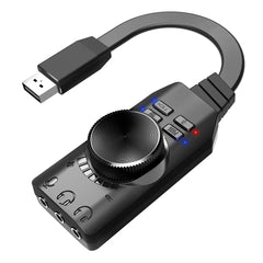 Virtual 7.1 Surround Usb External Gaming Sound Card Adapter, Multi-Jack Plug-And-Play 3.5Mm Audio Converter For Desktop And Notebook Computers